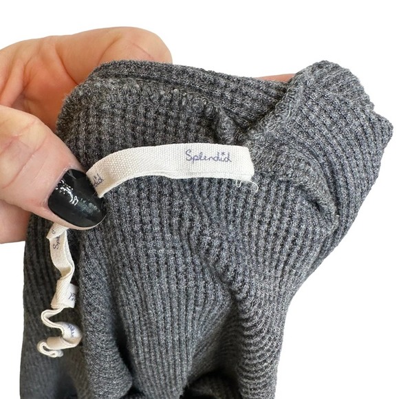 Splendid Cardigan Women Sweater Long Sleeve Stretch Pocket Open Grey Extra Small - Picture 8 of 9